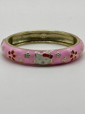 Hello Kitty Pink Enamel Bangle Bracelet